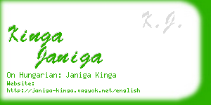 kinga janiga business card